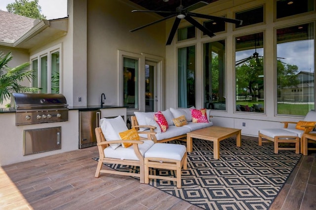 125 Reataway Dr, Dripping Springs, TX 78620 - sunroom / solarium featuring wood finished floors and a sink