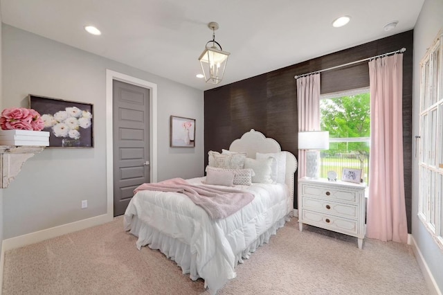 125 Reataway Dr, Dripping Springs, TX 78620 - bedroom featuring light colored carpet, recessed lighting, and baseboards