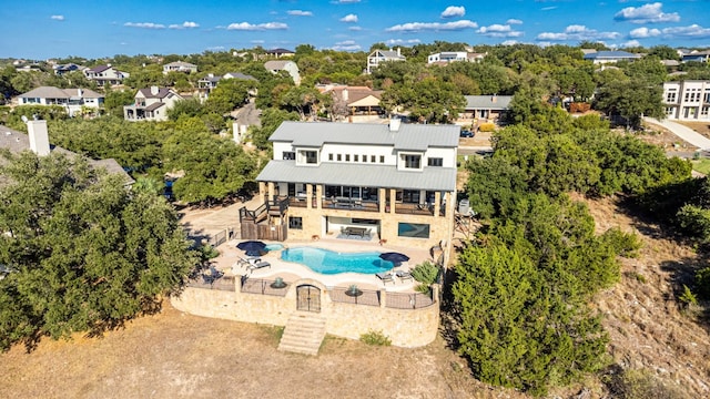 516 Deckhouse Dr, Point Venture, TX 78645 - aerial view of property and surrounding area featuring a pool