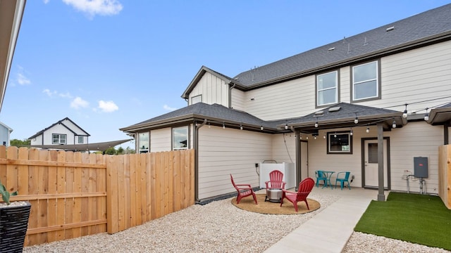 2540 Ophelia Levi Ln, Round Rock, TX 78665 - rear view of house featuring fence, a patio, and roof with shingles