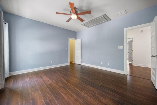 2011 Haskell St Unit A, Austin, TX 78702 - unfurnished room featuring attic access, a ceiling fan, wood finished floors, and baseboards