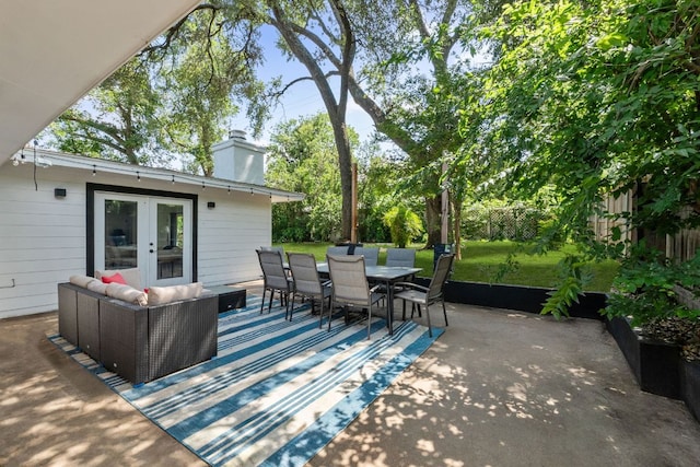 5800 Marilyn Dr, Austin, TX 78757 - view of patio with outdoor dining area, outdoor lounge area, and french doors