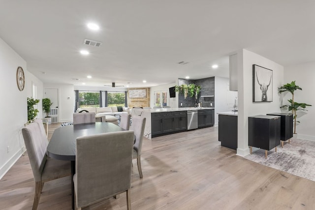 5800 Marilyn Dr, Austin, TX 78757 - dining room featuring recessed lighting and light wood-style flooring