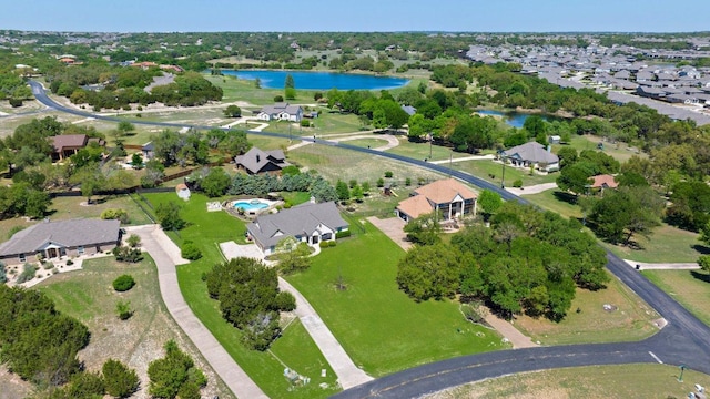 604 Lake Side Cv, Georgetown, TX 78628 - birds eye view of property with a residential view and a water view