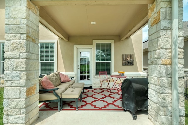 view of patio featuring grilling area