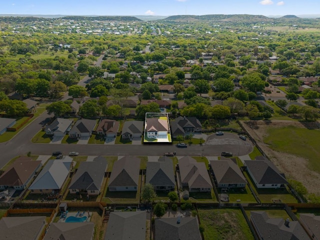 206 N Winston Dr, Fredericksburg, TX 78624 - drone / aerial view with a mountain view and a residential view