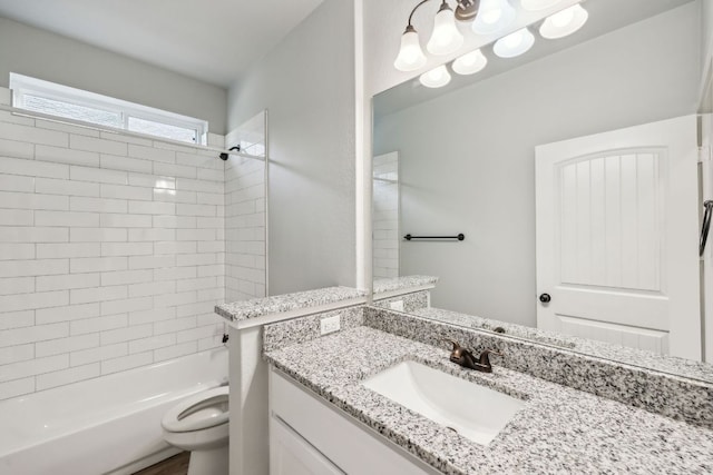 206 N Winston Dr, Fredericksburg, TX 78624 - full bath featuring shower / washtub combination, vanity, and toilet