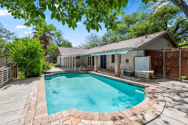 11525 Spring Hill Dr, Austin, TX 78753 - view of swimming pool with a deck and a patio area