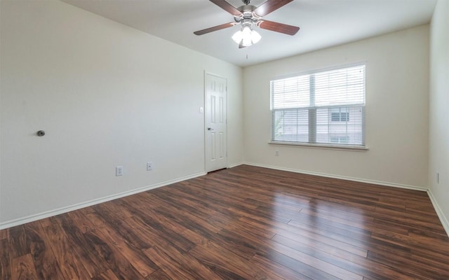 504 Dark Tree Ln, Round Rock, TX 78664 - spare room featuring a ceiling fan and wood finished floors
