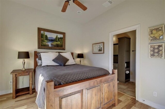 1621 Enfield Rd Unit B, Austin, TX 78703 - bedroom featuring light wood-style flooring and ceiling fan