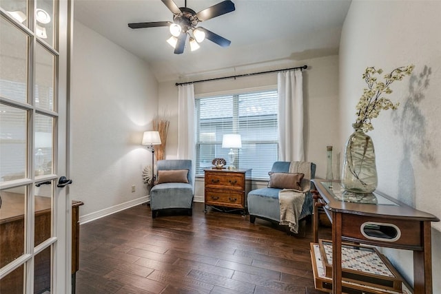 29047 Hobblebush, San Antonio, TX 78260 - sitting room featuring hardwood / wood-style flooring, ceiling fan, and vaulted ceiling