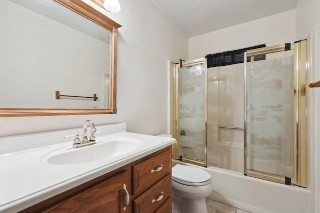 21009 Fawn Ridge Dr, Lago Vista, TX 78645 - full bathroom with vanity, shower / bath combination with glass door, and toilet