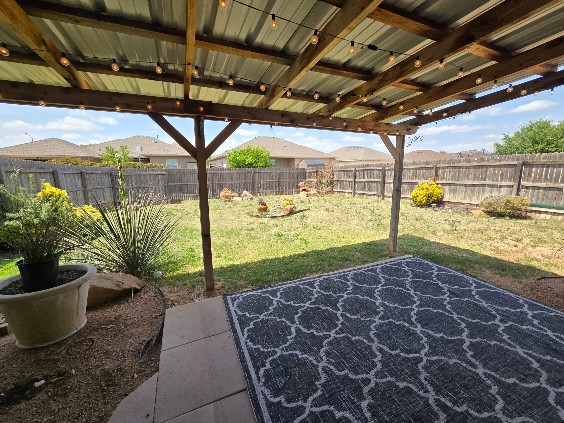 view of patio featuring a fenced backyard