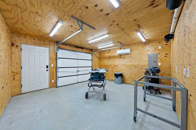 garage with electric panel