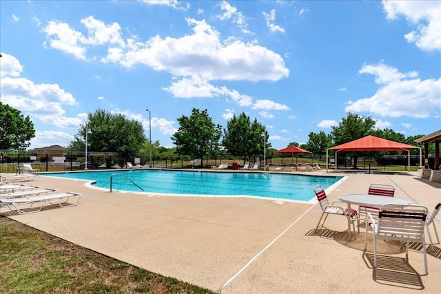 608 Lookout Tree Ln, Round Rock, TX 78664 - pool with fence, a gazebo, and a patio