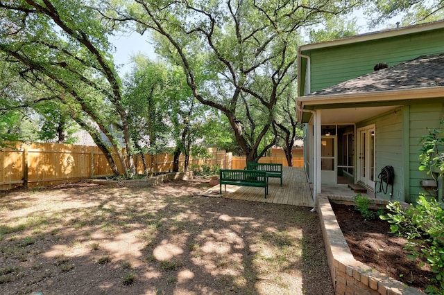 3614 Serena Woods Ct, Austin, TX 78759 - view of yard featuring a fenced backyard and a deck