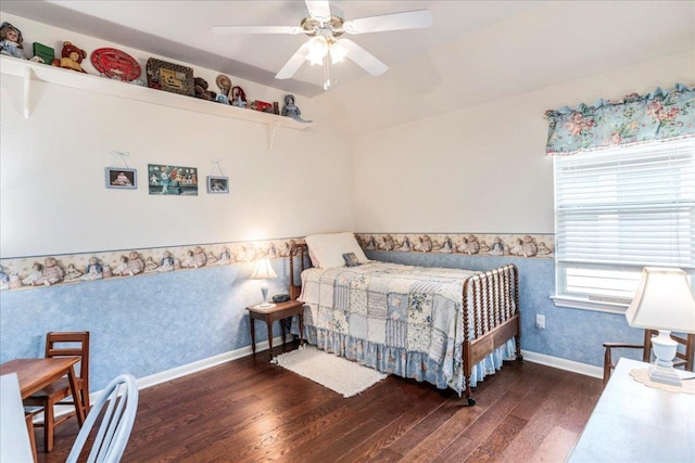 719 Walsh Hill Trl, Cedar Park, TX 78613 - bedroom featuring wood finished floors, a ceiling fan, and baseboards