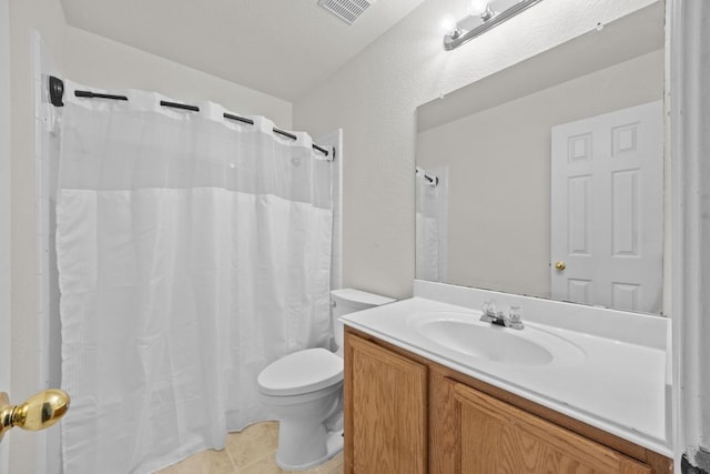 1444 Newbury St, Georgetown, TX 78626 - full bath with vanity, toilet, tile patterned flooring, and shower / bath combo with shower curtain
