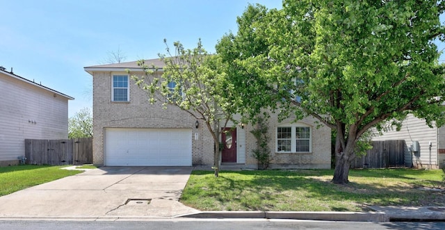 1444 Newbury St, Georgetown, TX 78626 - view of front facade with driveway, brick siding, and an attached garage