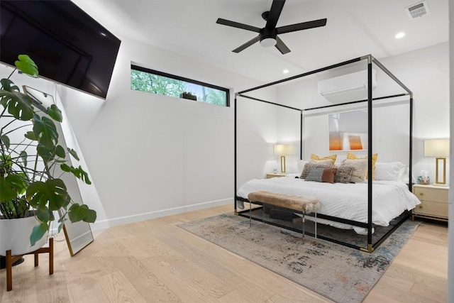6002 Ponca St Unit 1, Austin, TX 78741 - bedroom featuring wood finished floors, recessed lighting, and a ceiling fan