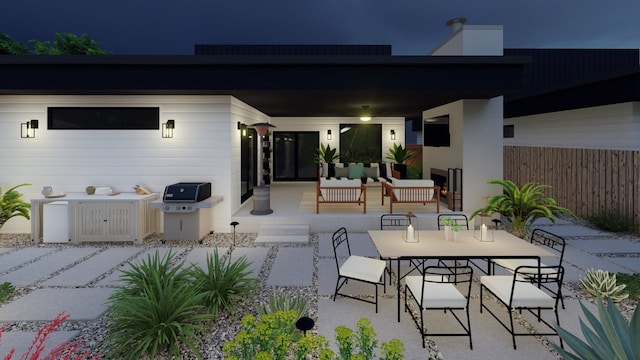6002 Ponca St Unit 1, Austin, TX 78741 - view of patio featuring a grill and outdoor dining space