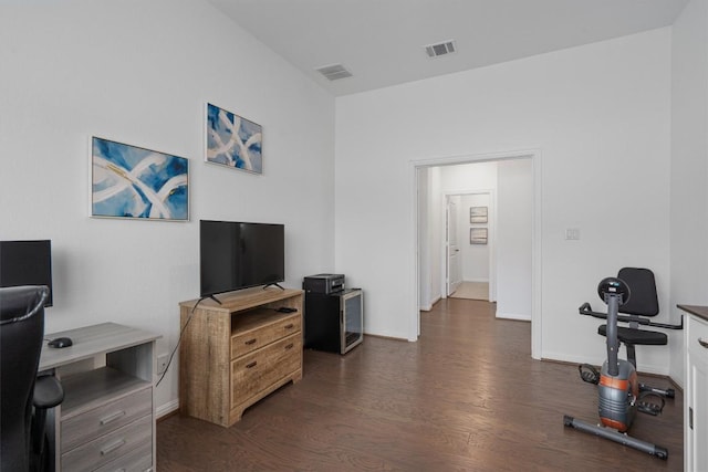 600 Spurlock Way, Liberty Hill, TX 78642 - office area with dark wood-type flooring and baseboards