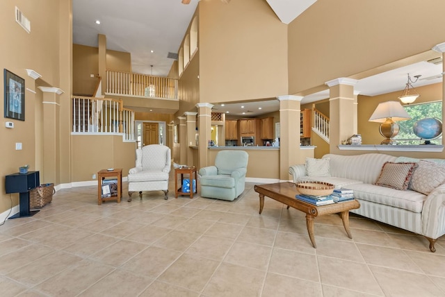 building lobby with stairway and visible vents