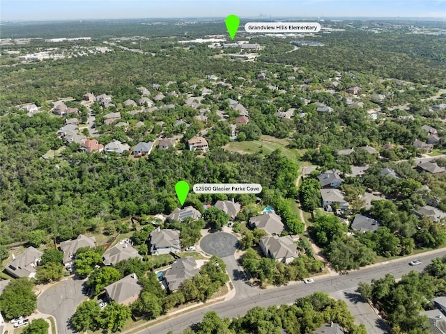 aerial view featuring a residential view