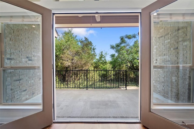 doorway to outside with plenty of natural light