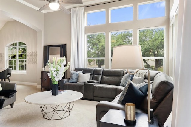 109 Perpetuation Dr, Austin, TX 78734 - living area with baseboards and ceiling fan