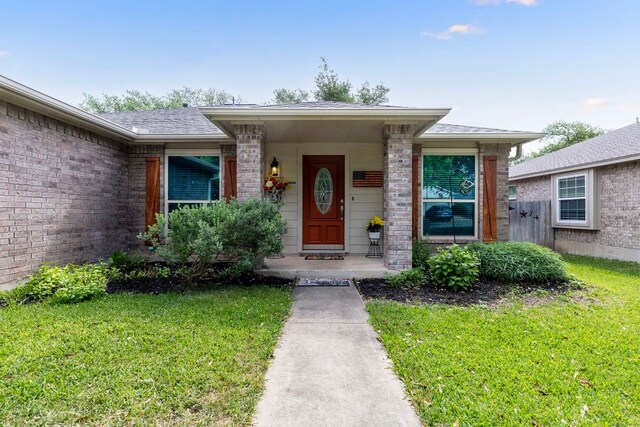 3325 Cantera Way, Round Rock, TX 78681 - property entrance featuring roof with shingles