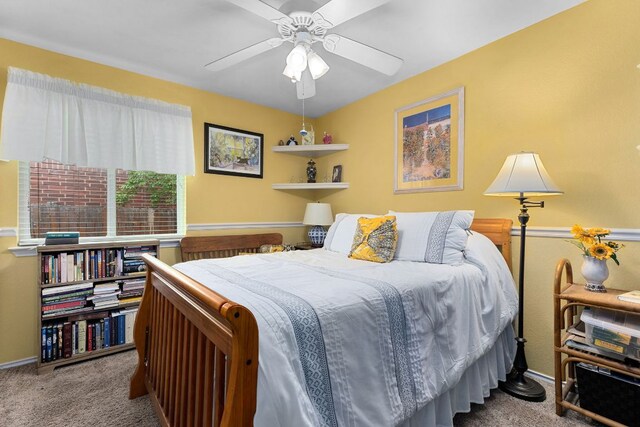 3325 Cantera Way, Round Rock, TX 78681 - bedroom with carpet flooring, baseboards, and ceiling fan