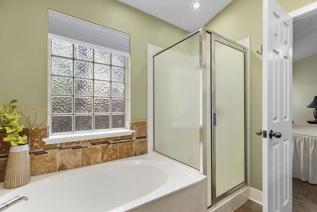 3325 Cantera Way, Round Rock, TX 78681 - bathroom featuring a stall shower and a garden tub