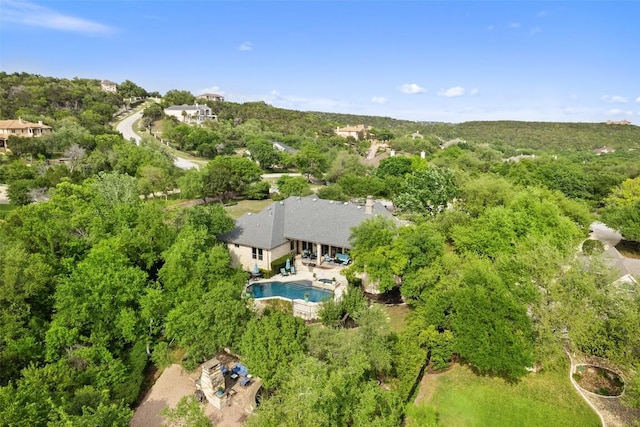 4616 High Gate Dr, Austin, TX 78730 - view from above of property featuring a pool area