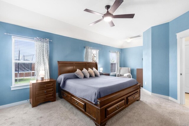 17109 Calipatria Ln, Pflugerville, TX 78660 - bedroom featuring light carpet and a ceiling fan