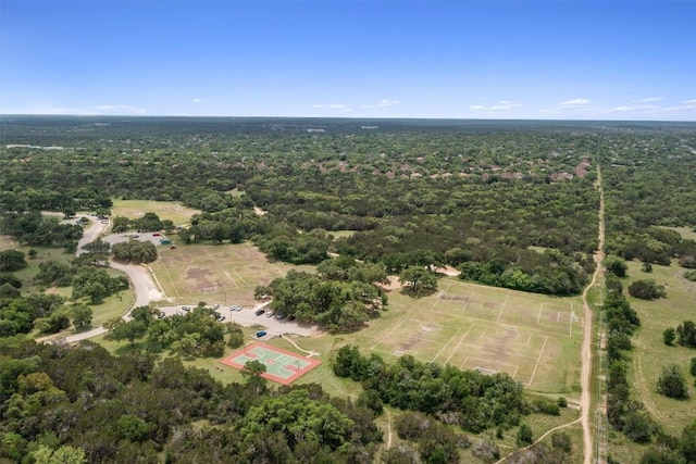 bird's eye view with a forest view