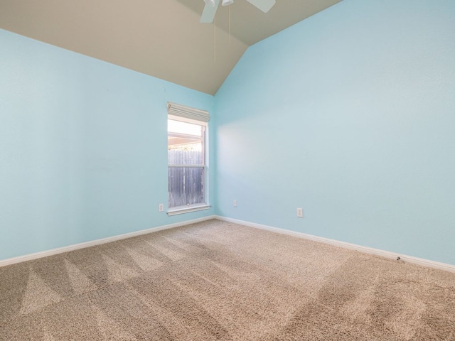 2101 Burnie Bishop Pl, Cedar Park, TX 78613 - carpeted empty room with lofted ceiling and ceiling fan