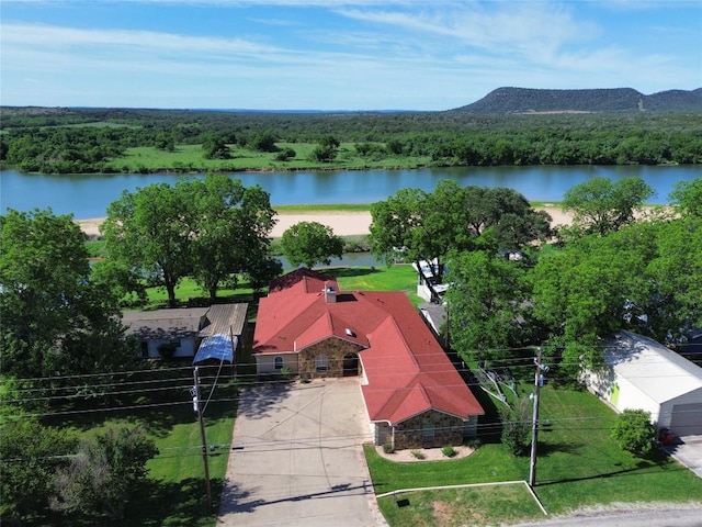 3320 River Oaks Dr, Kingsland, TX 78639 - drone / aerial view with a water view