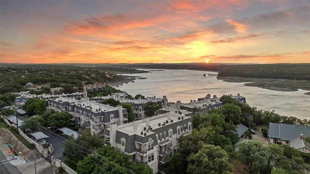 2918 N 620th Rd Unit O282, Austin, TX 78734 - aerial view at dusk of a water view