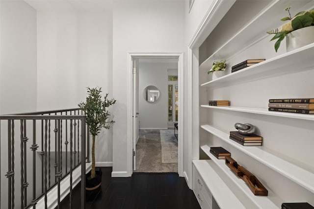 2918 N 620th Rd Unit O282, Austin, TX 78734 - corridor with baseboards and dark wood-style floors