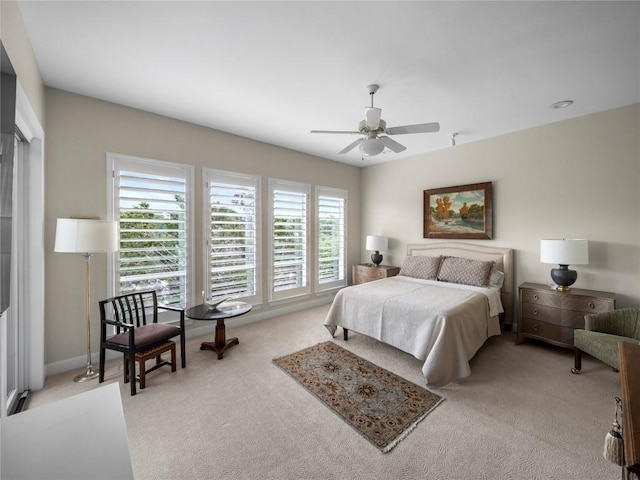 7115 Las Ventanas Dr, Austin, TX 78731 - bedroom with light colored carpet and a ceiling fan