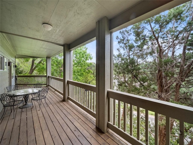 7115 Las Ventanas Dr, Austin, TX 78731 - wooden terrace featuring outdoor dining space