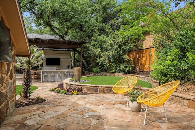 4828 Timberline Dr, Austin, TX 78746 - view of patio featuring an outdoor kitchen