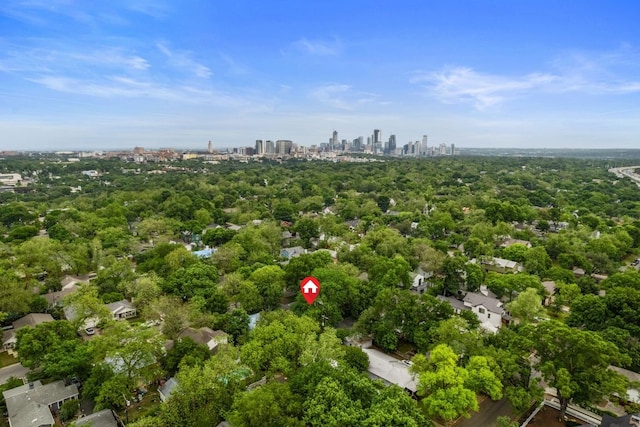 aerial view with a city view