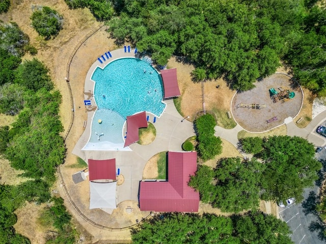713 Hummingbird Ln, Leander, TX 78641 - bird's eye view of a pool area