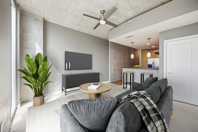 360 Nueces St Unit 1208, Austin, TX 78701 - living area with ceiling fan