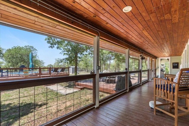 550 League Line Rd, Smithville, TX 78957 - sunroom / solarium featuring wood ceiling and wood-type flooring