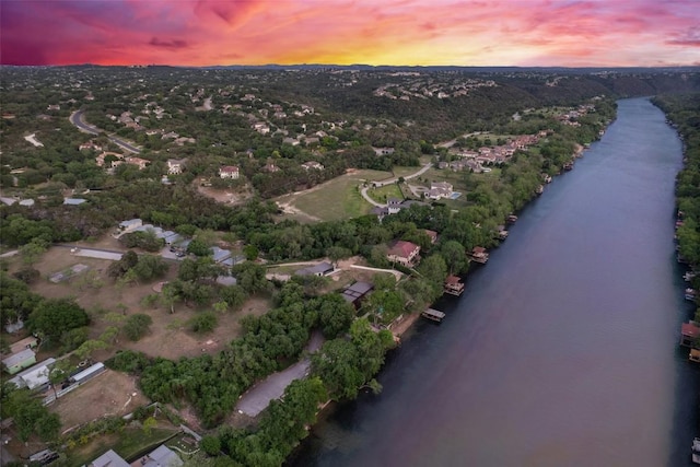 13606 Montview Dr, Austin, TX 78732 - aerial view at dusk of a water view