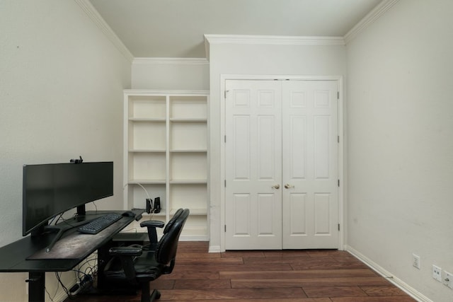 3803 Bobby Jones Way, Round Rock, TX 78664 - office space featuring ornamental molding and dark wood finished floors