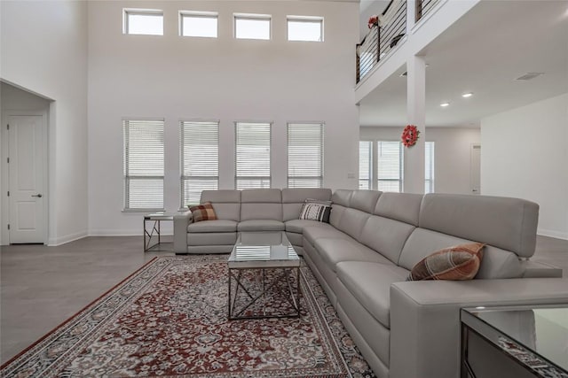 3049 Sage Ranch Dr, Leander, TX 78641 - living area with a high ceiling and recessed lighting